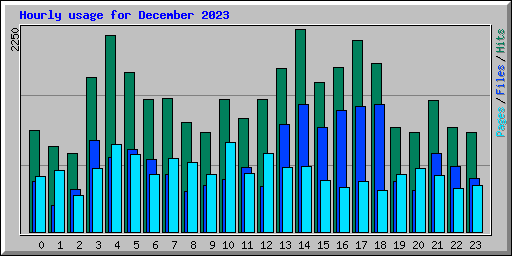 Hourly usage for December 2023