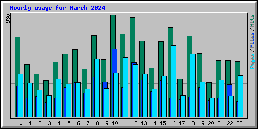Hourly usage for March 2024